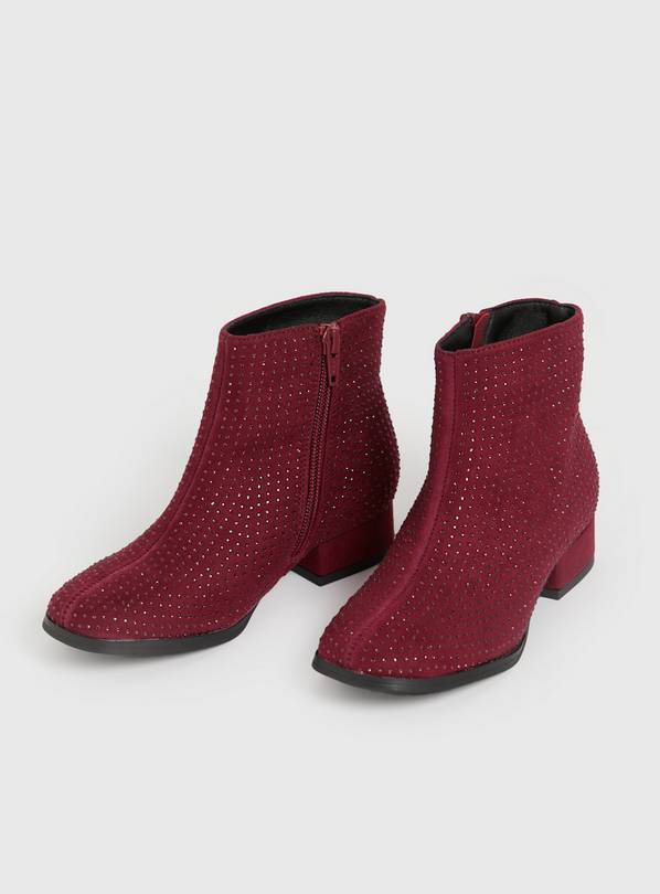 Deep red 2024 ankle boots